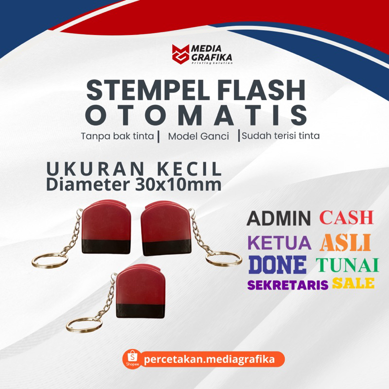 

STEMPEL FLASH CUSTOM|| OTOMATIS 30x10mm