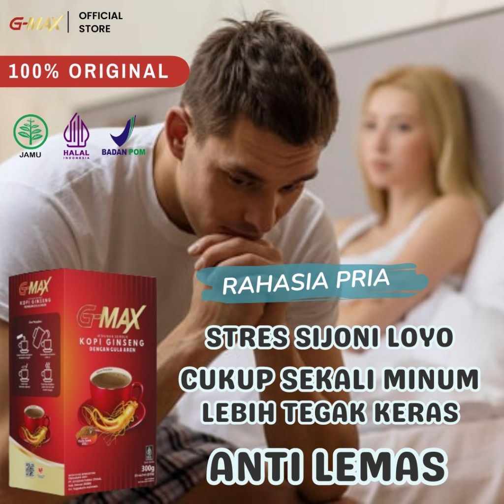 

Kopi Kuat Jantan Perkasa Stamina Pria Dewasa Coffe GMAX Kopi Vitalitas Pria Kuat tahanlama 100%Original Bpom Kemasan 10 Sachet 1 Box Extra Ginseng