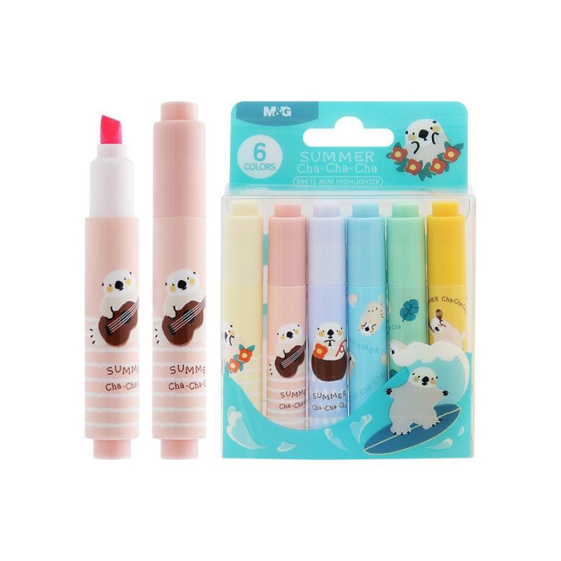 

M&G Mini Highlihter Cha-Cha-Cha Summer 6Colors/Highlighter Mini Penanda Warna