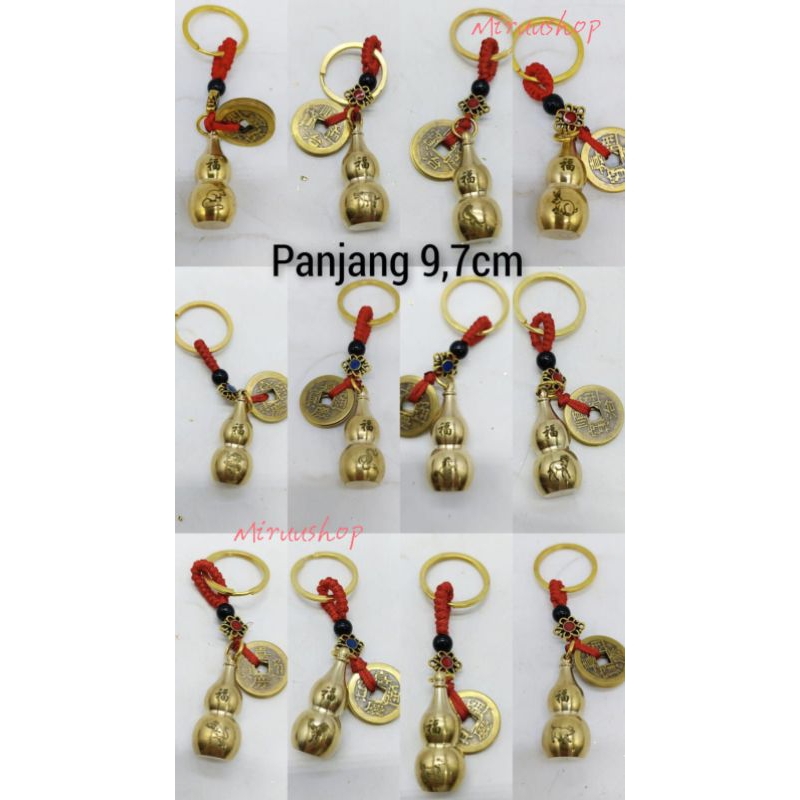 Gantungan kunci 12 shio holo labu koin shio tikus kerbau macan kelinci naga ular kuda kambing monyet
