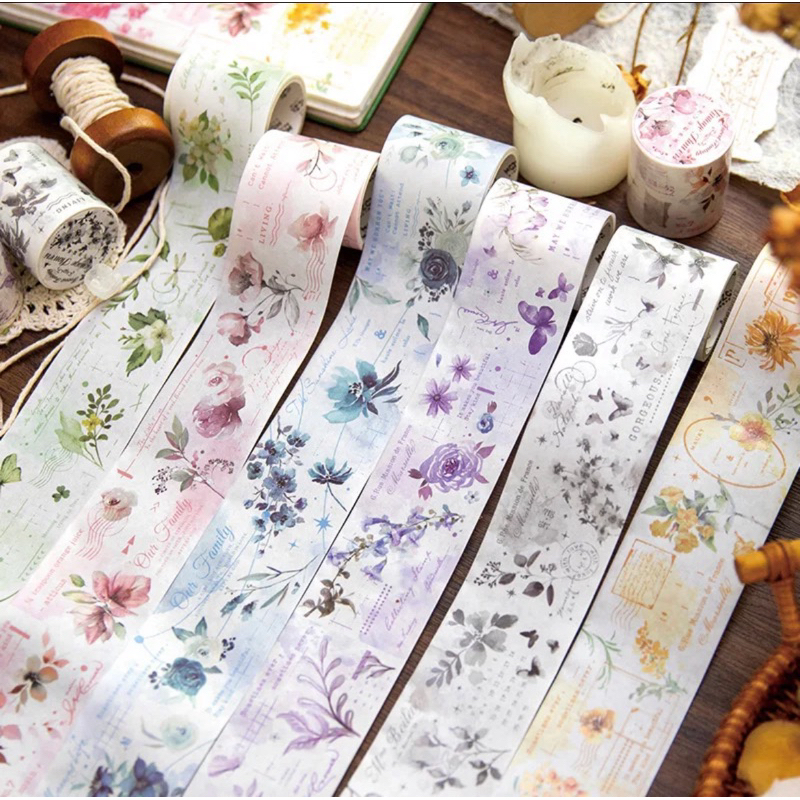 

2M/Roll Washi Tape Series Fresh Flower Decoration Tape Girl Sticker Journal Scrapbook DIY Stiker Jurnal Kit