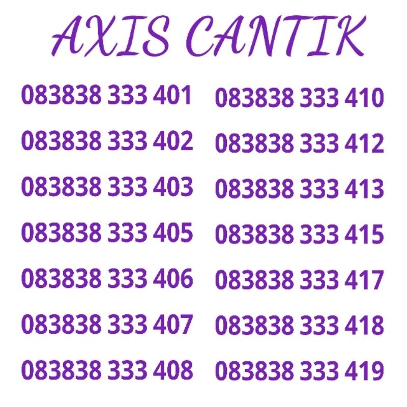 NOMOR CANTIK AXIS / NOMER CANTIK AXIS / NO CANTIK AXIS / NOMOR AXIS CANTI / NOMER AXIS CANTIK