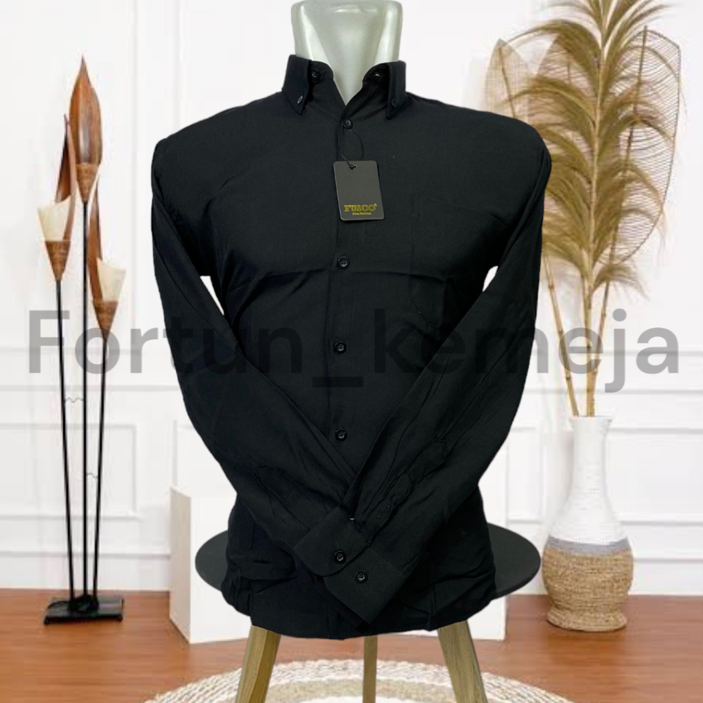 kemeja hitam polos lengan panjang_kemeja pria polos lengan panjang_kemeja pria