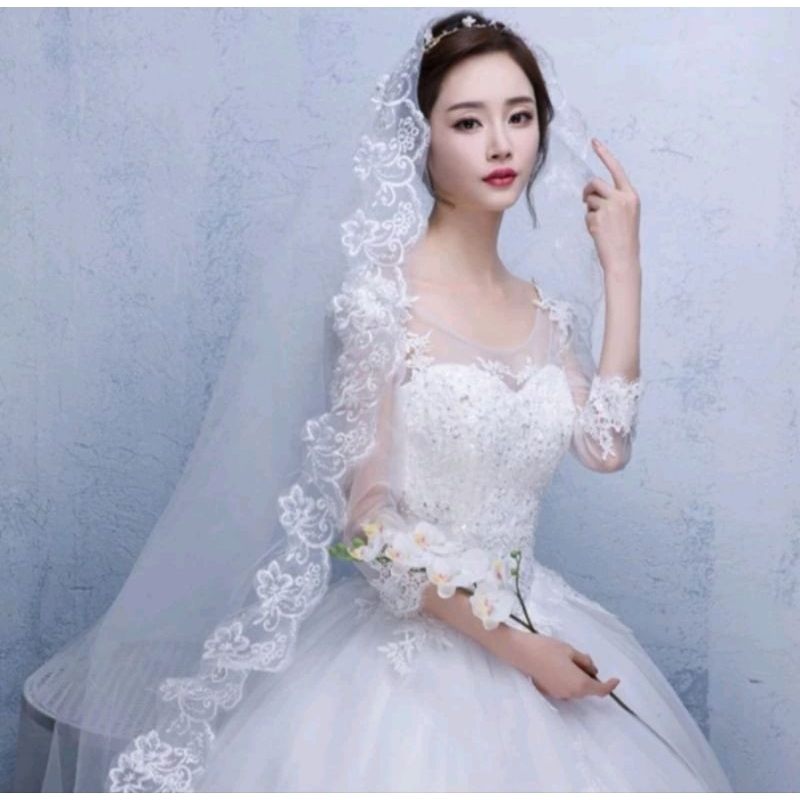 veil kerudung pengantin brokat renda wedding slayer