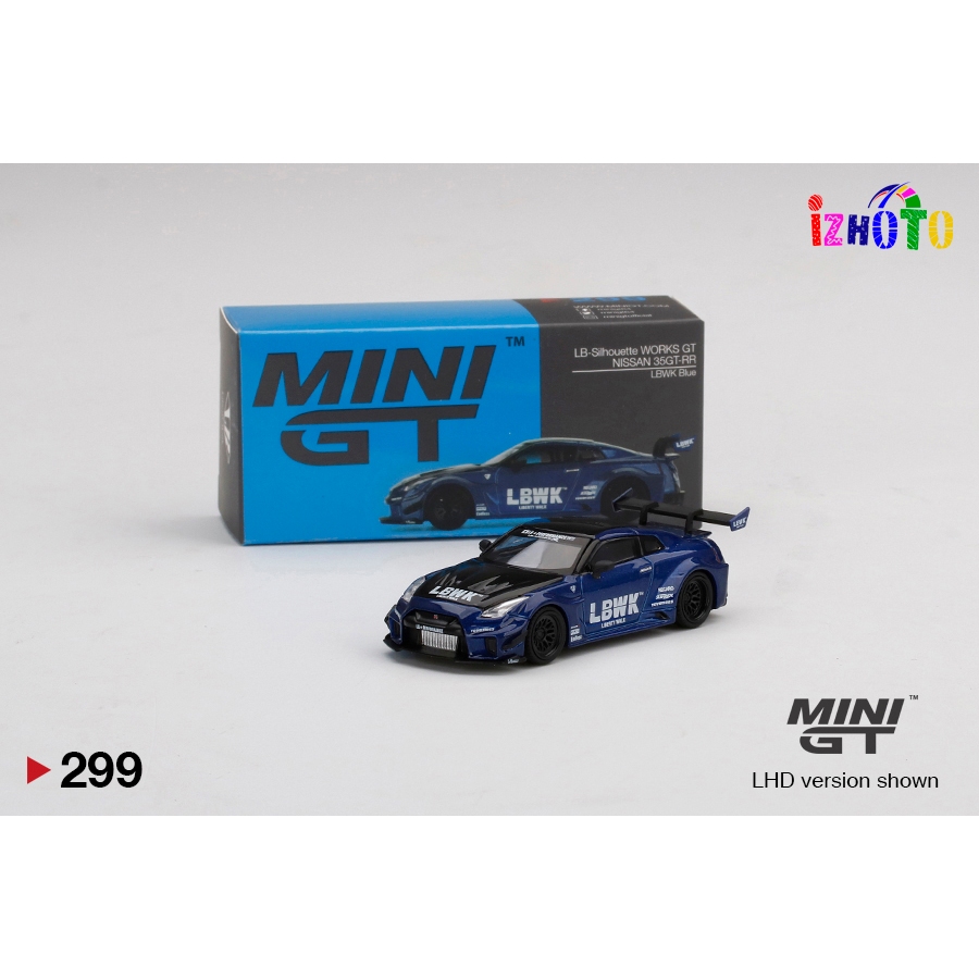 MINI GT 299 LB-Silhouette Works GT Nissan GT 35-RR Blue
