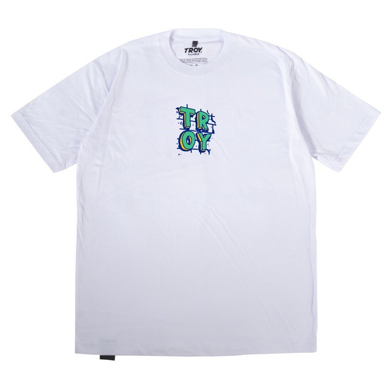 KAOS T-SHIRT Troy Company T-Shirt Putih MT 2083 T-SHIRT MURAH