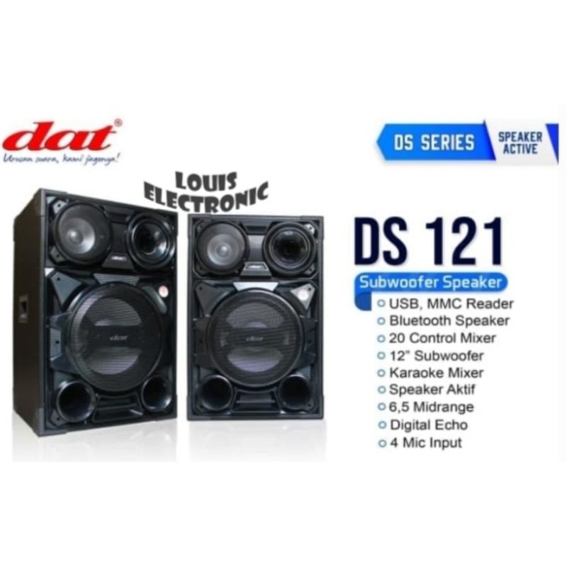 Speaker Aktif Pasif DAT DS-121 DS121 12" Speaker Subwoofer Karaoke ORIGINAL