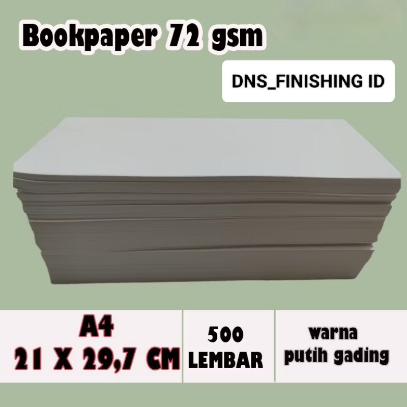 

BOOKPAPER 72GSM A4 KERTAS IMPERIAL KERTAS NOVEL 72 Gsm PER RIM 210×297mm