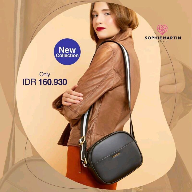 Sophie Martin Tas Herinne Black Tas Selempang Wanita
