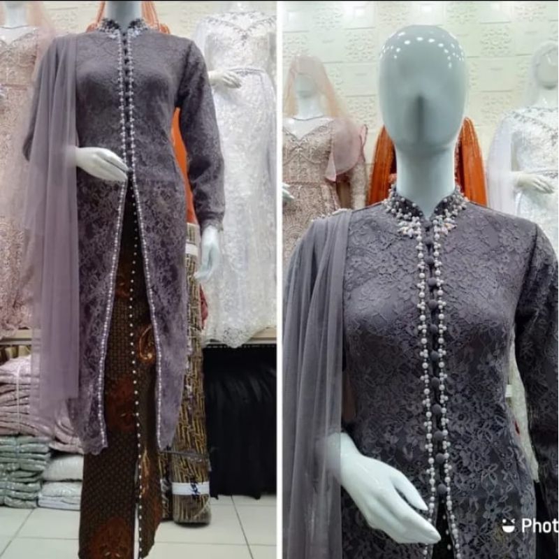 RD(REALPICS) KEBAYA IBU BESAN MODEL TUNIK PAYET MUTIARA/KEBAYA LAMARAN/KEBAYA WISUDA/KEBAYA MODERN/K