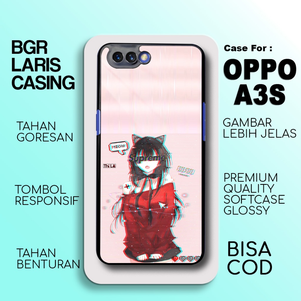 Case Oppo A3S Terbaru Anime Cewek Casing Oppo A3S Hardcase Softcase Glossy Kesing Terlaris BgrCase