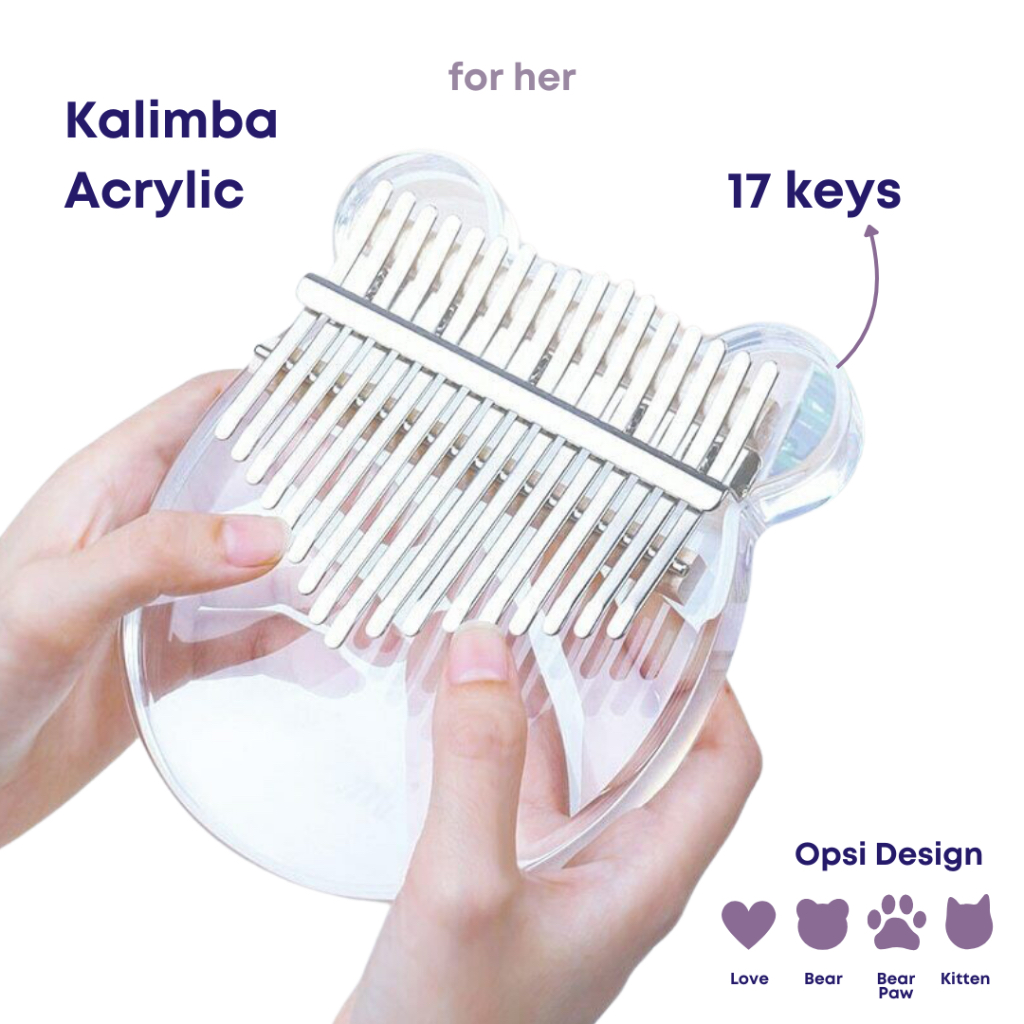 FOR HER - COD Kalimba Acrylic 17 Keys Finger Thumb Piano Alat Musik Kalimba Crystal Instrumen Kaca