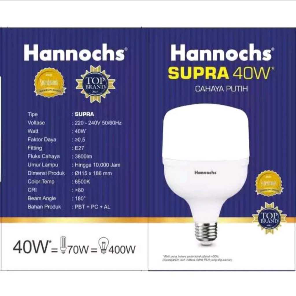 Hannochs LED Supra 40 Watt Bohlam Bola Lampu LED Supra