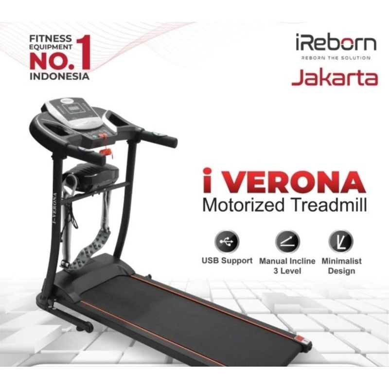 Treadmill Elektrik iReborn i-Verona - Alat Fitness Lari dengan Performa Maksimal