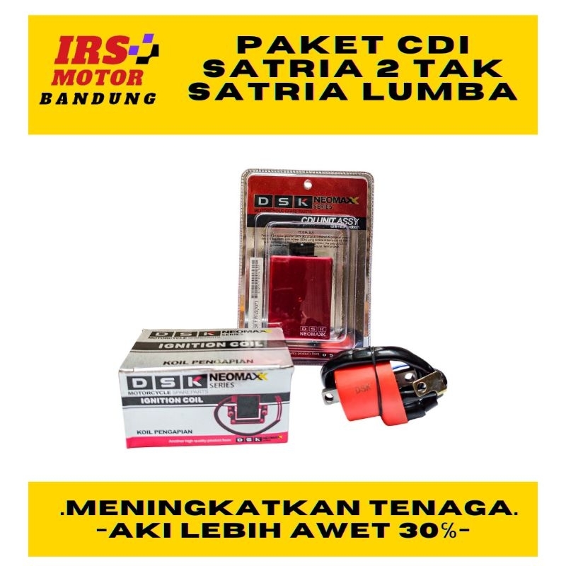PAKET UPGRADE CDI DAN KOIL COIL RACING SATRIA 2 TAK SATRIA LUMBA 6SPEED PENGAPIAN BESAR TENGA MOTOR 