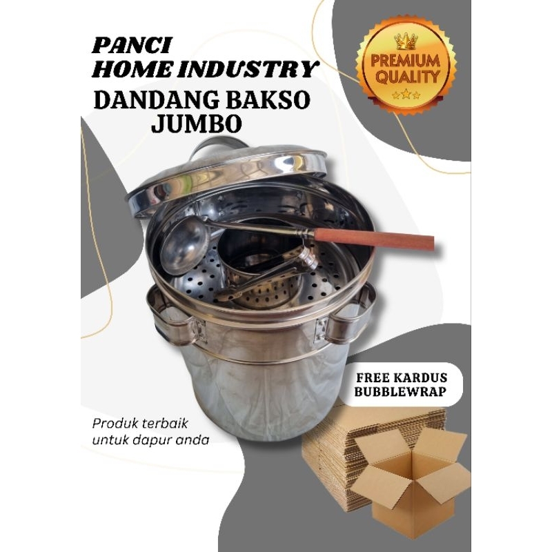 Dandang Bakso Tutup Stainless Jumbo Ukuran 34 dan 36 Tebal Murah