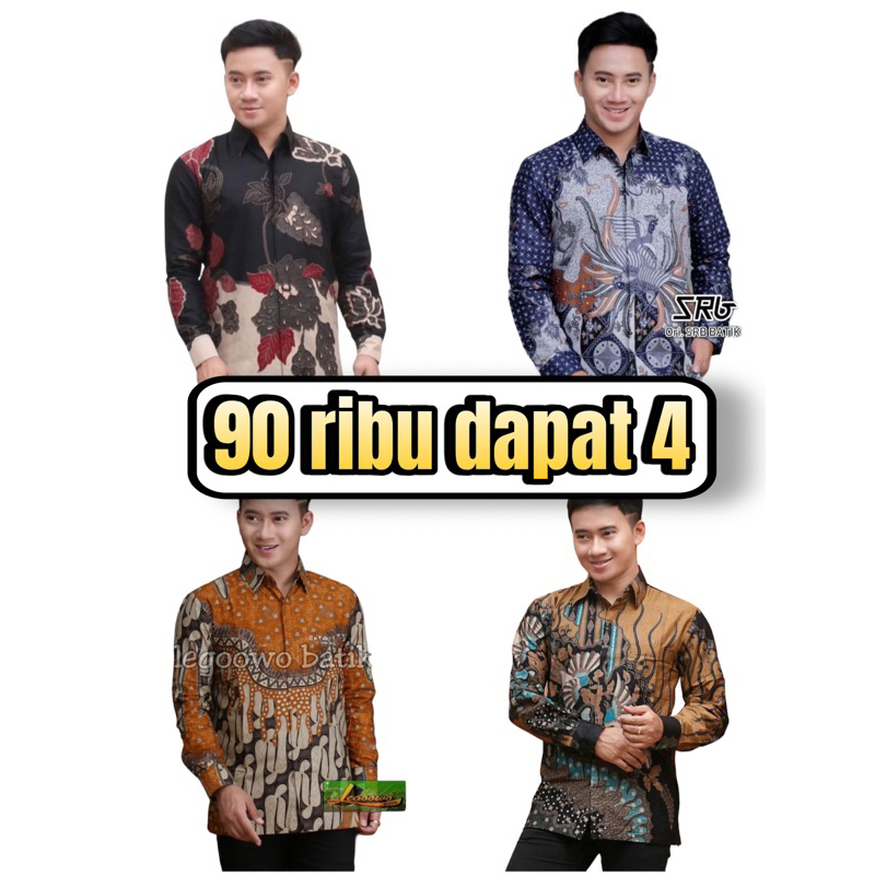 KEMEJA BATIK PRIA LENGAN PANJANG BAHAN ADEM MOTIF TERKEREN TERLARIS - BAJU BATIK PRIA COWOK DEWASA L