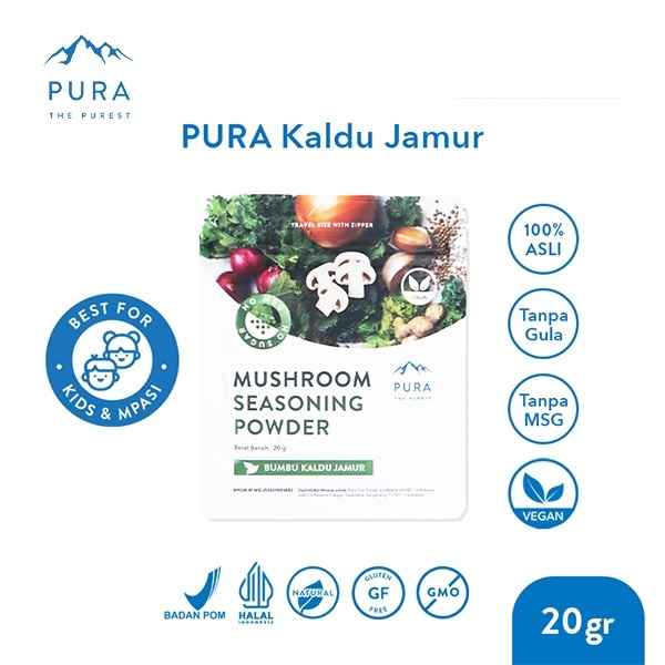 

Pura Kaldu Asli | Bumbu Kaldu Jamur (20gr) - Mushroom Seasoning Powder - Kaldu Mpasi - BB Booster - No Msg - No Gula