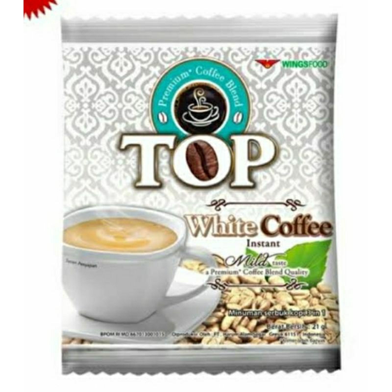 

Kopi Top White Coffee Instan 3 in1 uk 21 Gr ( Isi 12 Pcs)