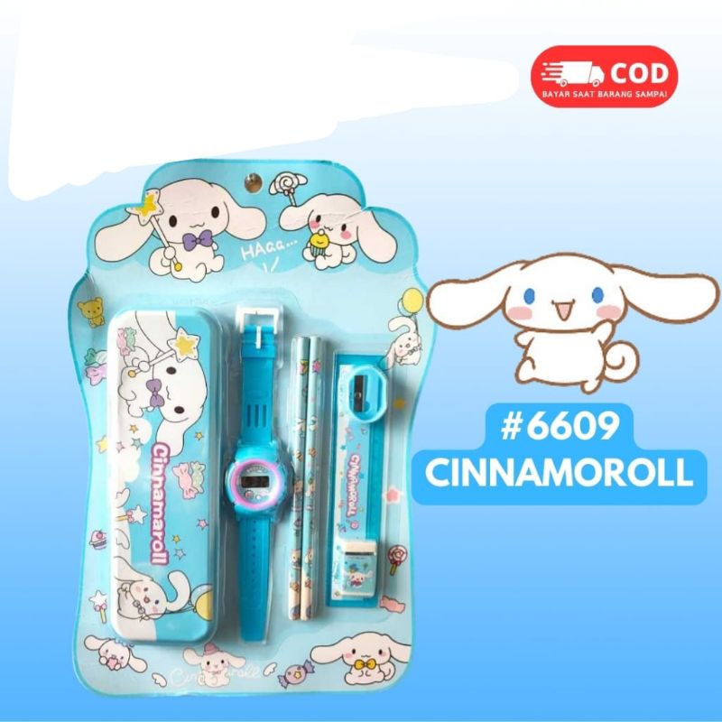 

ATK SET/Paket alat tulis set anak 7 in 1/Study set + jam tangan motif karakter/ATK