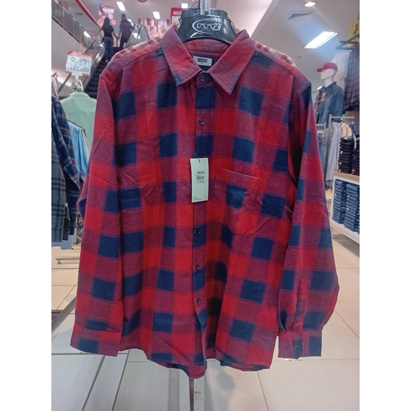 kemeja flanel panjang M231 di ramayana sadang purwakarta