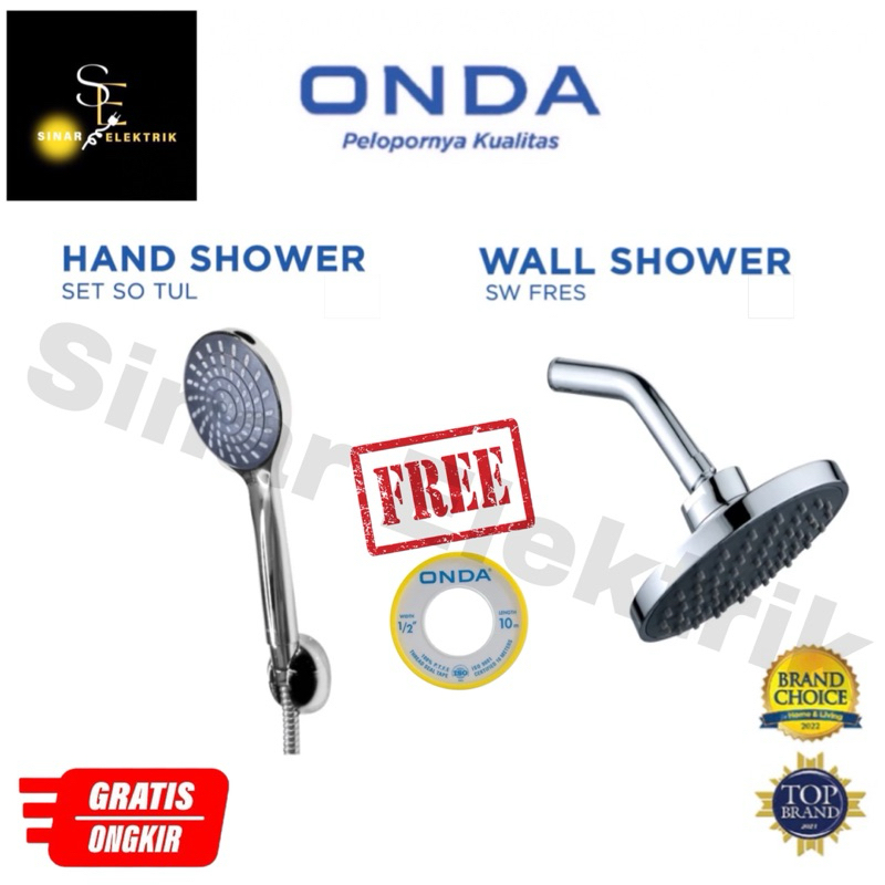 ONDA shower Hand Shower & Wall Shower + SealTip Onda