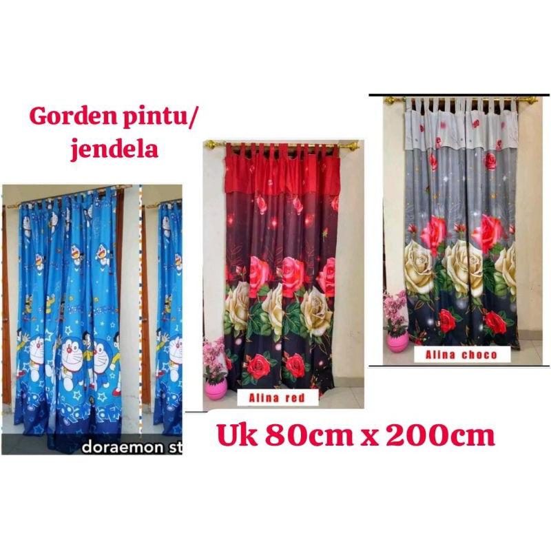 gorden jendela pintu karakter uk 80×200 cm