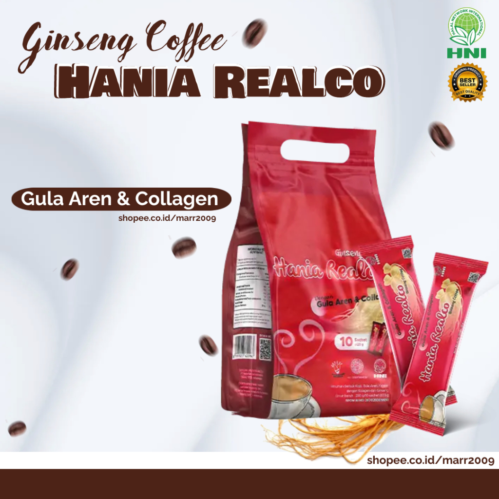 

HNI - Hania Realco Ginseng Coffee 10 sachet @23 gram