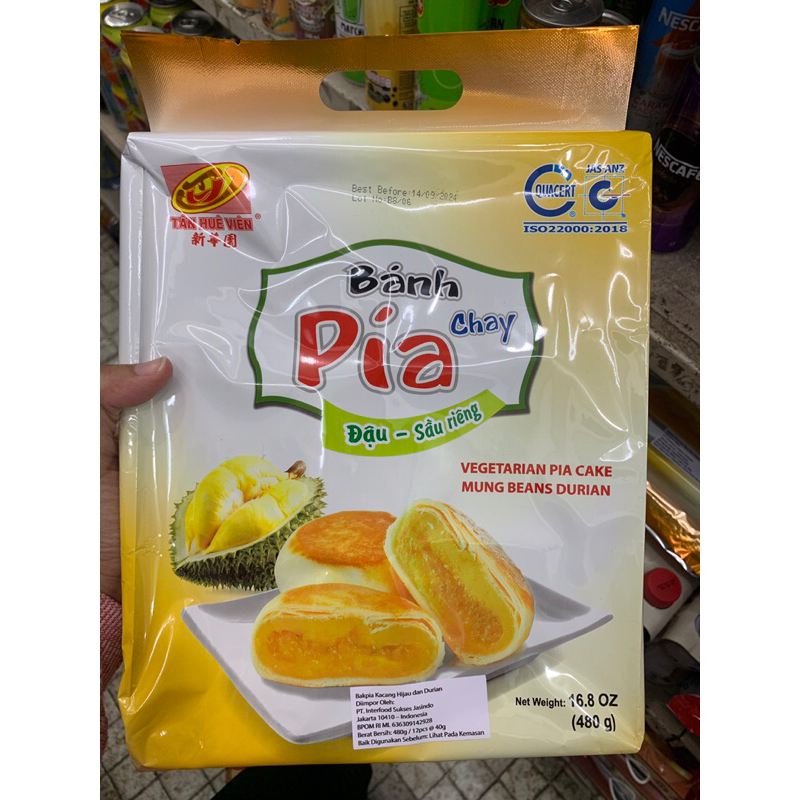 

Pia Cake Mung beans Durian Vietnam | Tan Hue Vien | Banh Pia Chay | Makanan ringan impor