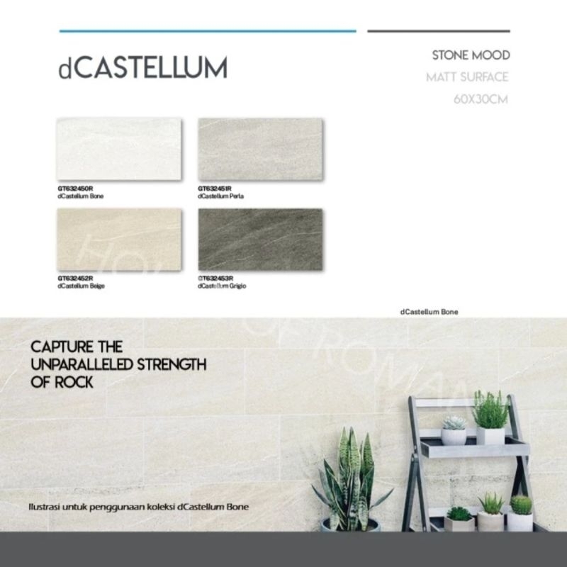 Roman Granit 30x60 dCastellum Series (Stone Mood) / Granit Dinding Motif Batu Alam Natural / Granit 