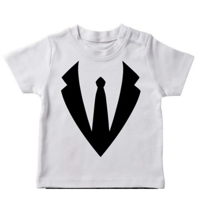 Baju Kaos Tshirt Anak Bayi Model Kostum Tuxedo Jas Putih