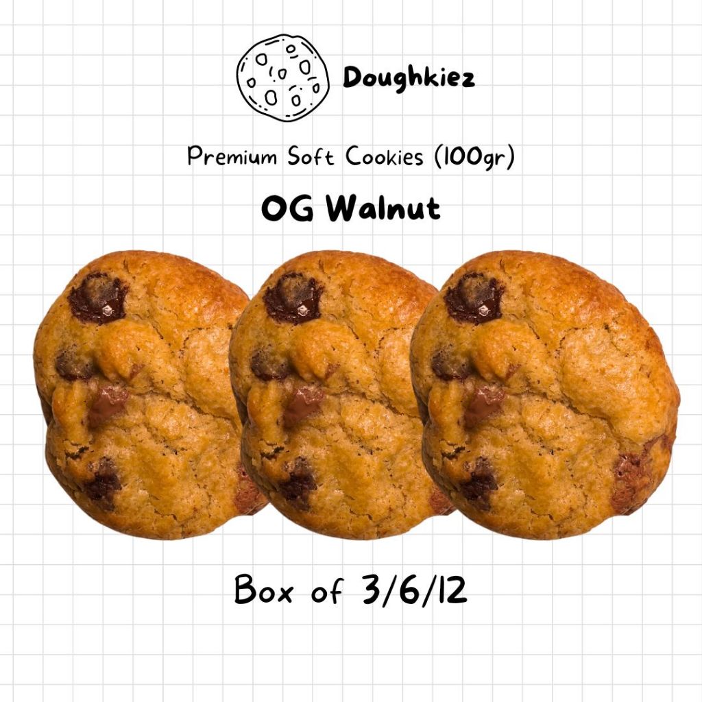 

OG Walnut Soft Cookies 100gr Premium - Box of 3/6/12 Doughkiez