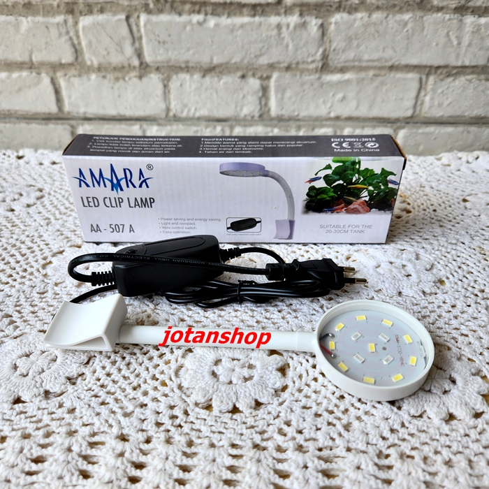 Amara AA 507 A B C 507A 507B 507C AA507 ABC  Lampu Led Mini Jepit Klip Clip Lamp Aquarium Aquascape 