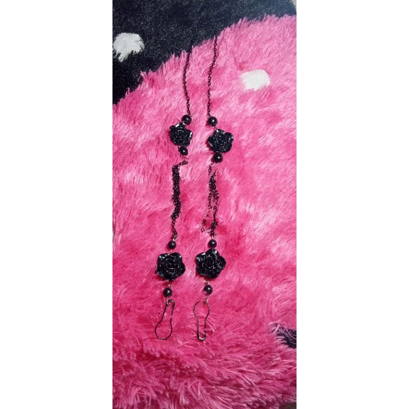 strap masker/strap kalung masker/strap masker rantai warna hitam