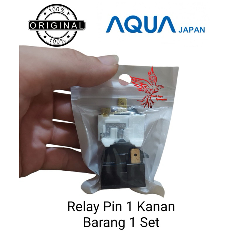 1 SET RELAY PTC KAKI 1 KANAN + OVERLOAD KULKAS AQUA ORIGINAL 2 PINTU