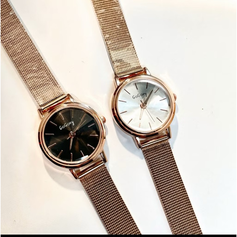 GOGOEY Jam Tangan wanita Gogoey Tali Rantai Stainless Steel Tanggal Aktif Jam Analog Rantai Kecil 51