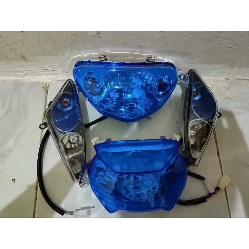 Paket Reflektor Lampu Depan Mika Biru Mio Sporty Reflektor Lampu Rem Belakang Mio Sporty Mika Biru P