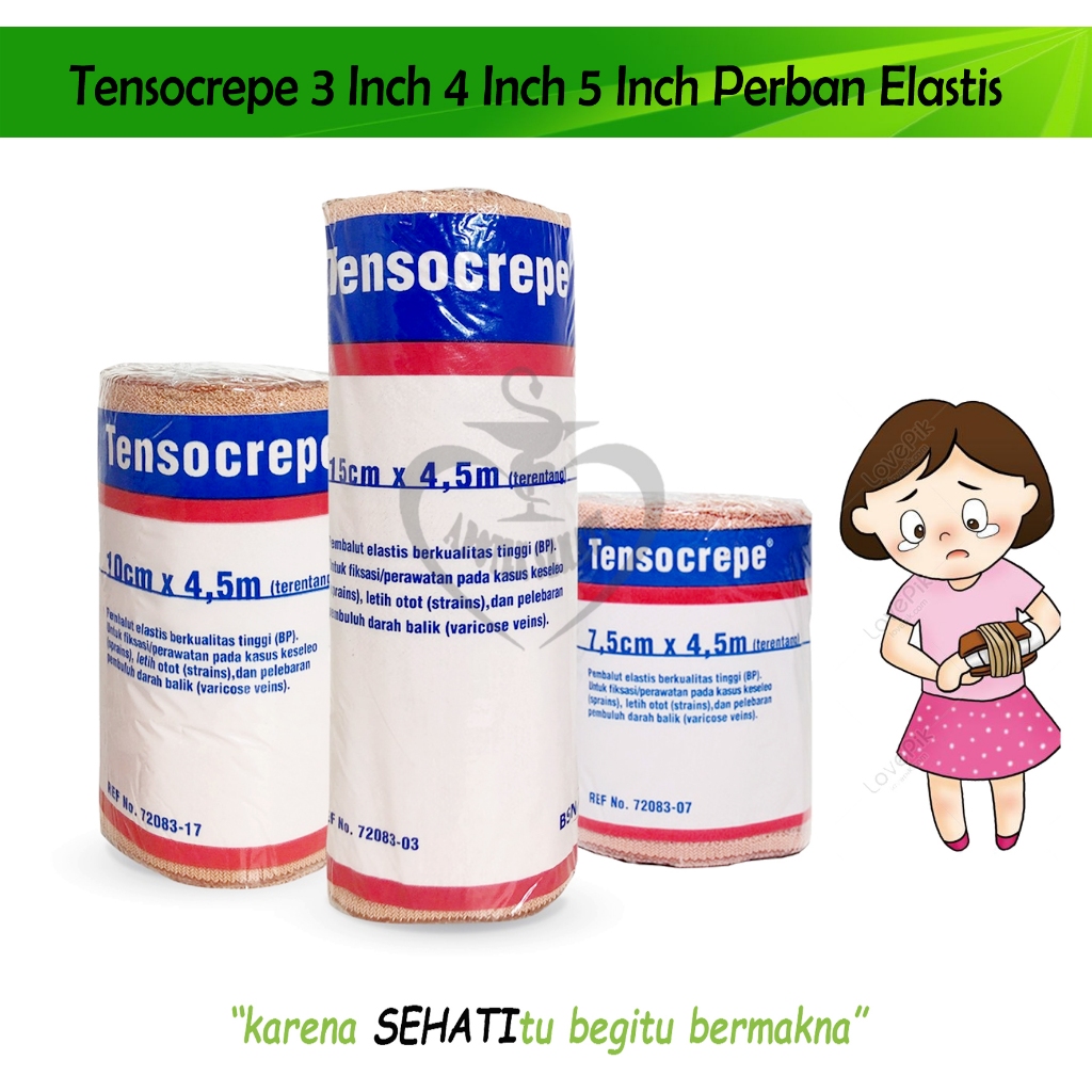 TENSOCREPE 3 / 4 / 6 Inch PERBAN ELASTIS BSN TENSOKREP KESELEO PATAH TULANG
