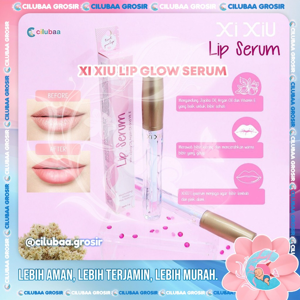 XI XIU Lip Glow Serum| Moisturizing Glossy Pink Natural | Lip Mask Original BPOM