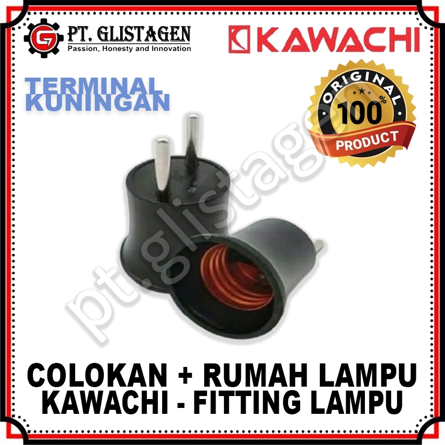 KAWACHI Fitting Colokan Lampu / Rumah Lampu + Colokan / Fitting Colakan Steker / Fiting Rumah Coloka