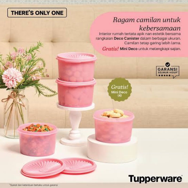 Midi Deco Canister Tupperware - Pink