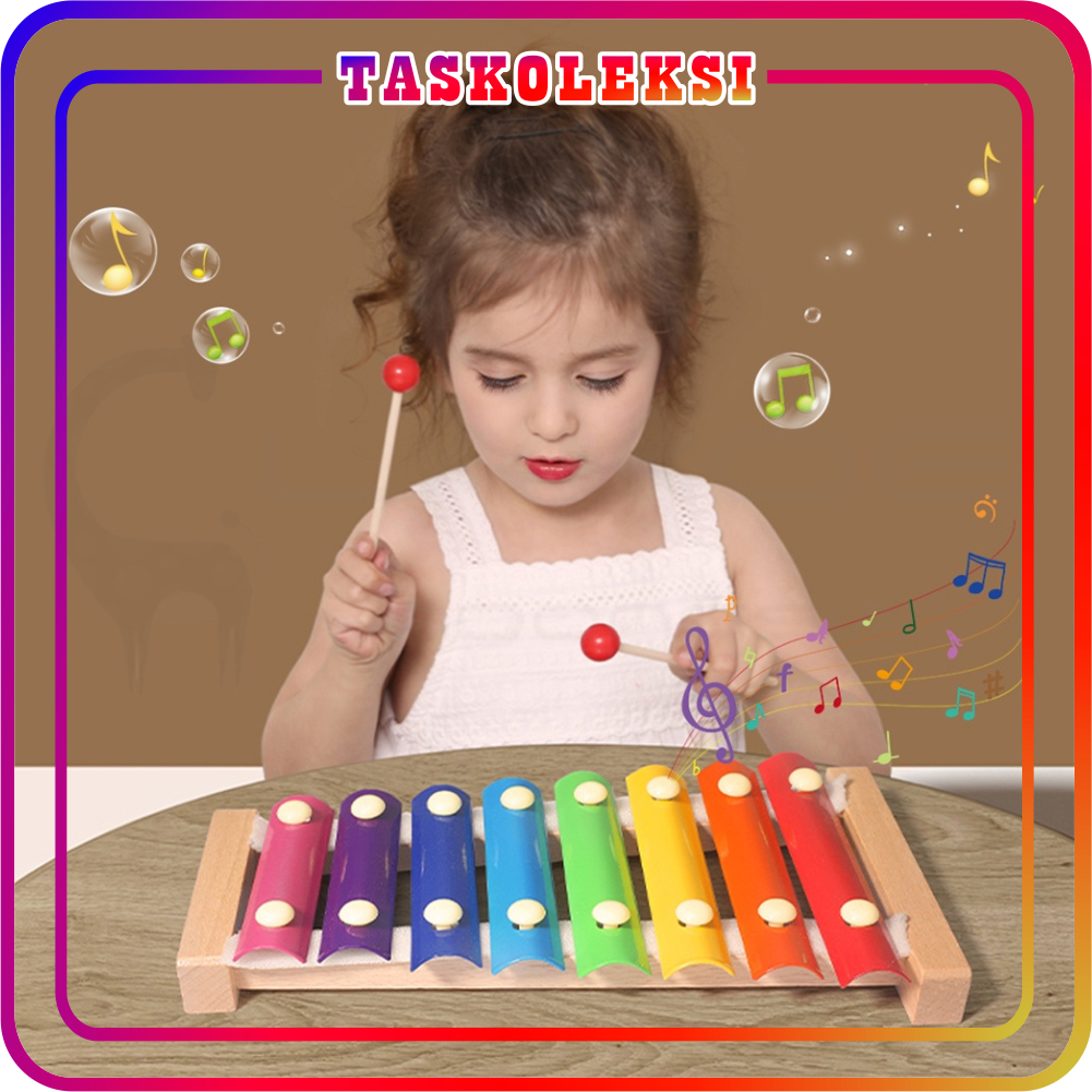 TK Mainan Anak Edukasi Bayi Xylophone Anak Alat Musik Perempuan Laki Laki Kayu T038