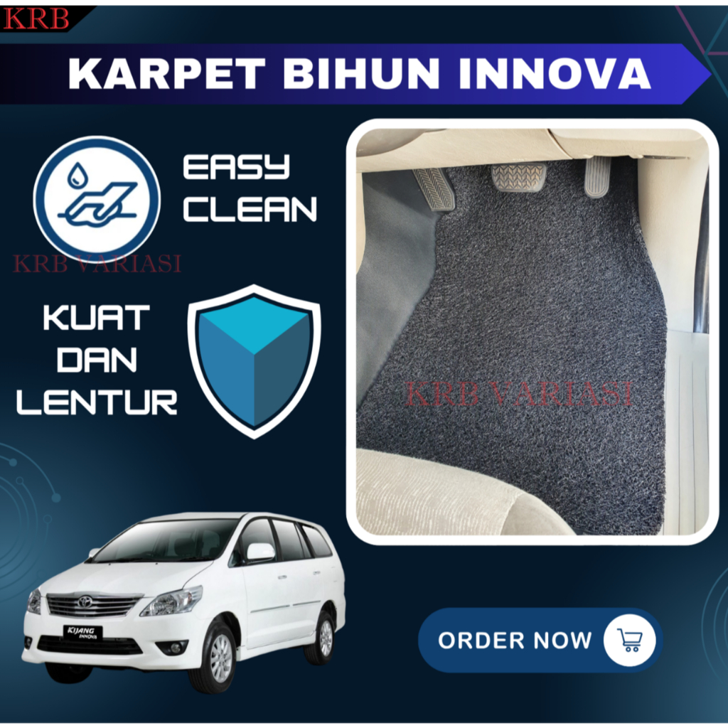 Karpet Lantai Mie Bihun Toyota Kijang Innova Karpet Mie Innova 2KD Karpet Set Innova 2004 - 2014 Set