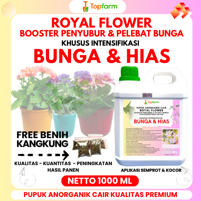 Pupuk Topfarm / Pupuk Khusus Tanaman Hias Daun Bunga / Pupuk Bunga Dan Tanaman Hias / Pupuk Penyubur