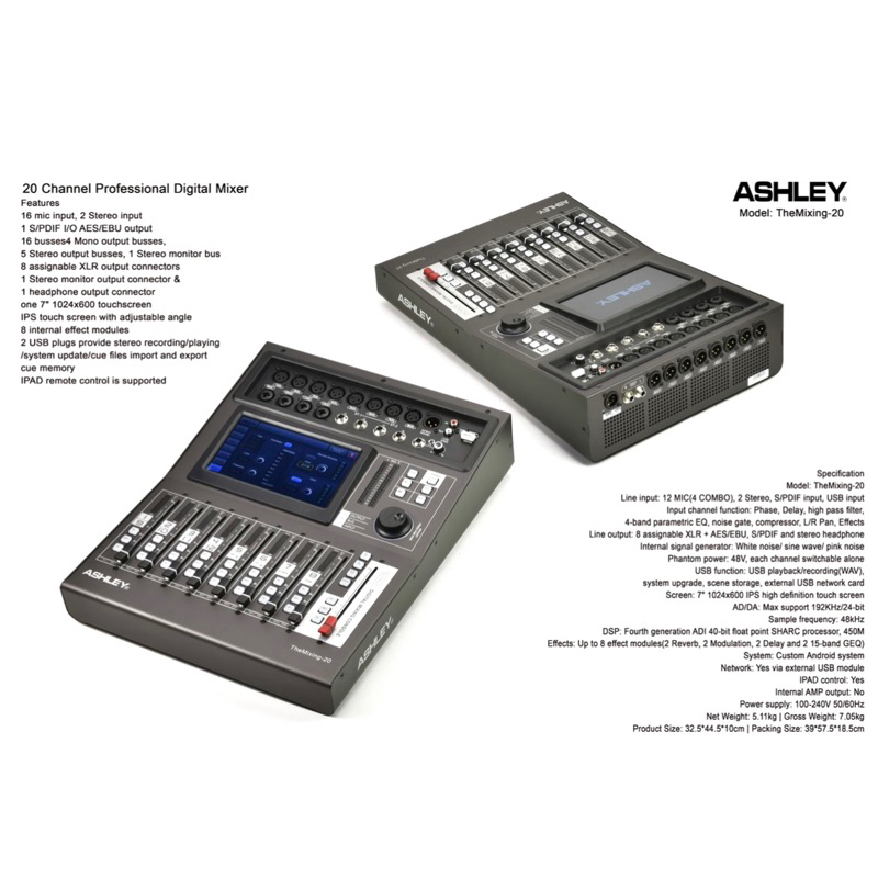 Mixer Digital Ashley The Mixing 20 Original 20 Channel digital Mixer ASHLEY THEMIXING 20