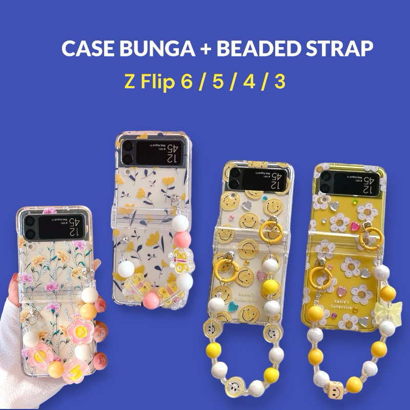 READY ! Chain Hard Case Samsung Galaxy Z Flip ZFlip 3 4 5 6 Casing Hinge Tali Rantai Beads