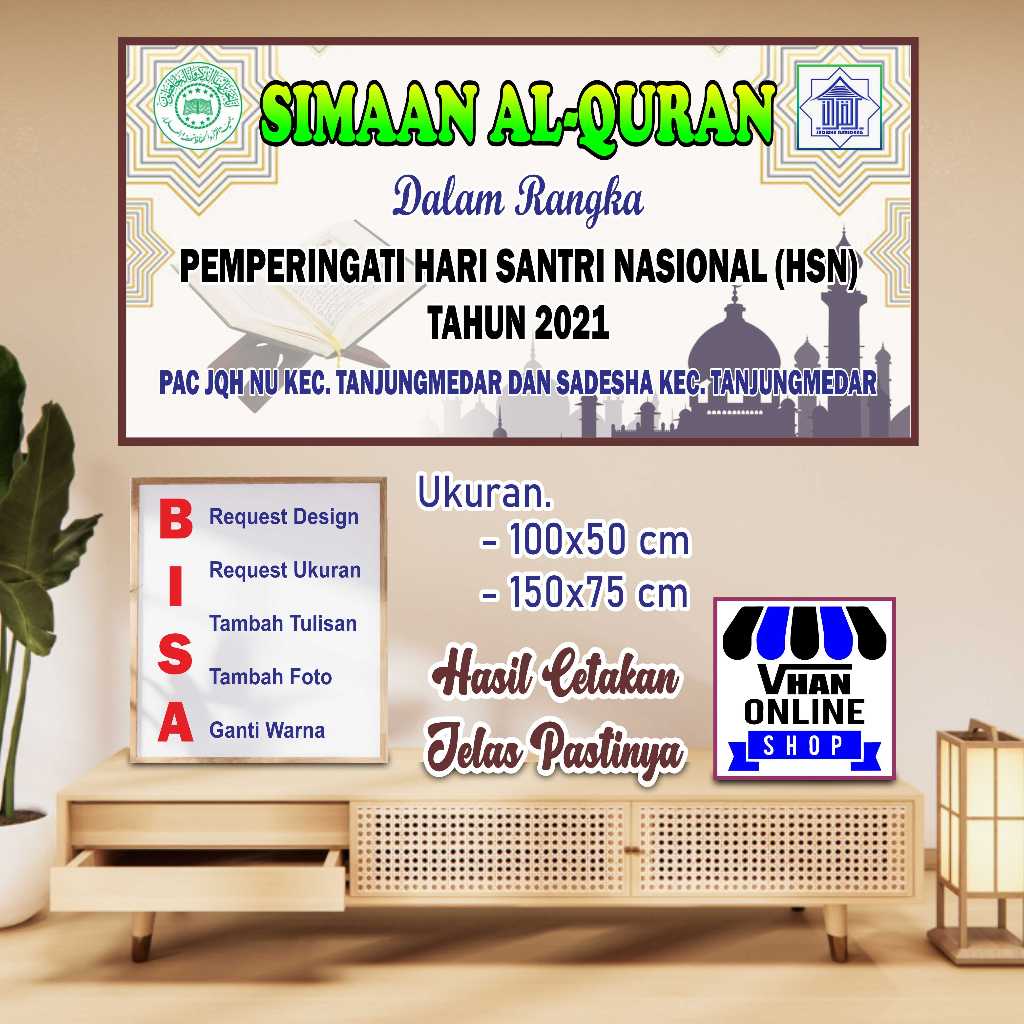 Custom Banner Spanduk MMT Untuk Simaan Alqur'an atau Pengajian