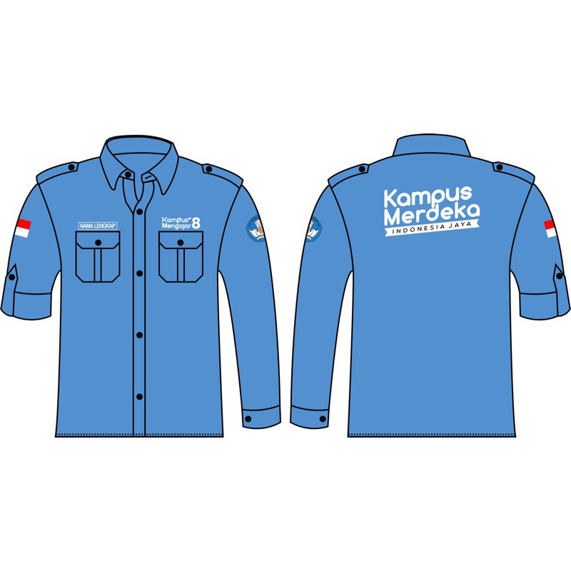 PDH KAMPUS MENGAJAR 8 BLUE DENIM SATUAN