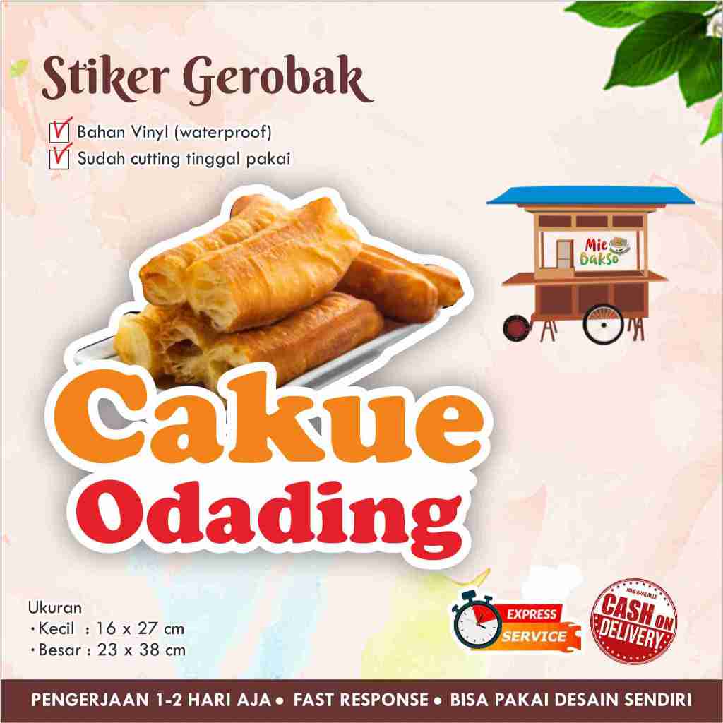 

STIKER KACA GEROBAK VINYL CAKUE ODADING
