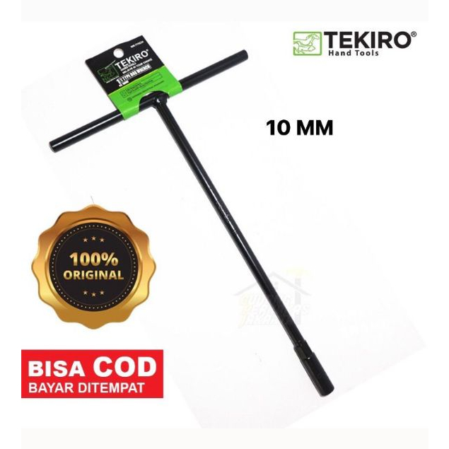 TEKIRO KUNCI T 10MM T-TYPE SOCKET 10 MM SOK T HITAM ORIGINAL/ KUNCI T 10 MM TEKIRO / KUNCI T ORIGINA